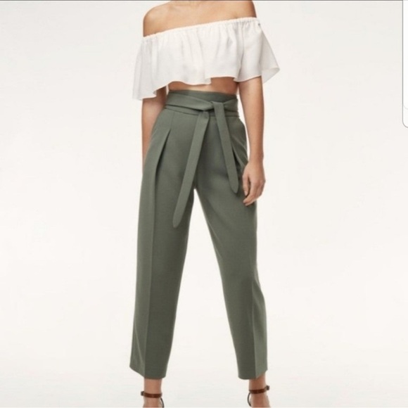Aritzia Pants - Aritzia Wilfred feuille High Waist Tie Pants